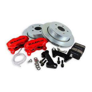 Jeep Wrangler Brake Kit - Rear - Baer Brakes - SS4 Slotted/Zinc Rotors + DR1-C Pads - Red - `07-`17